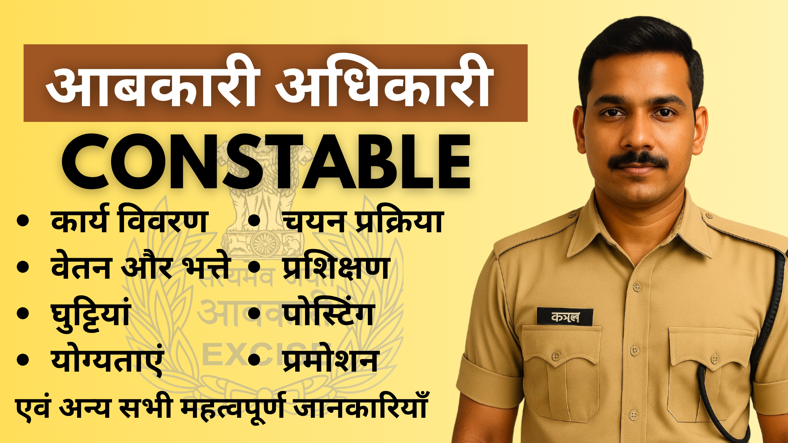 Read more about the article Excise Constable (आबकारी आरक्षक) : पद की सम्पूर्ण जानकारी